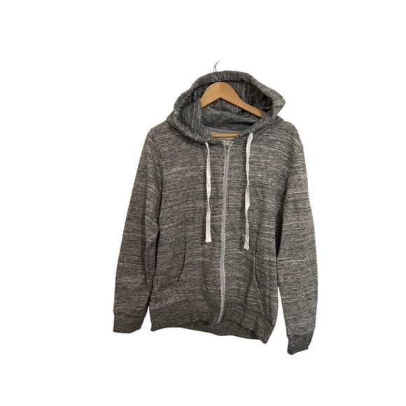 Doublju Tops - Doublju Men's Zip Up Sweater - Charcoal